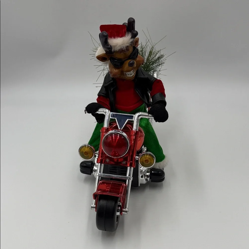 Animated Musical Biker Santa Santa Clause Decoration Christmas Holiday TESTED